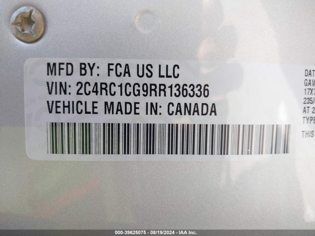 2C4RC1CG9RR136336 Chrysler Voyager Lx