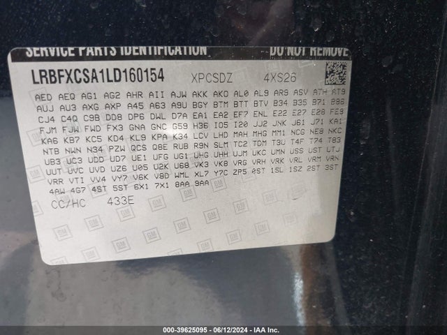 LRBFXCSA1LD160154 Buick Envision Fwd Essence