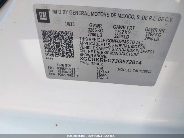Chevrolet Silverado 1500 2lt 2018 3GCUKREC7JG572814 Image 9