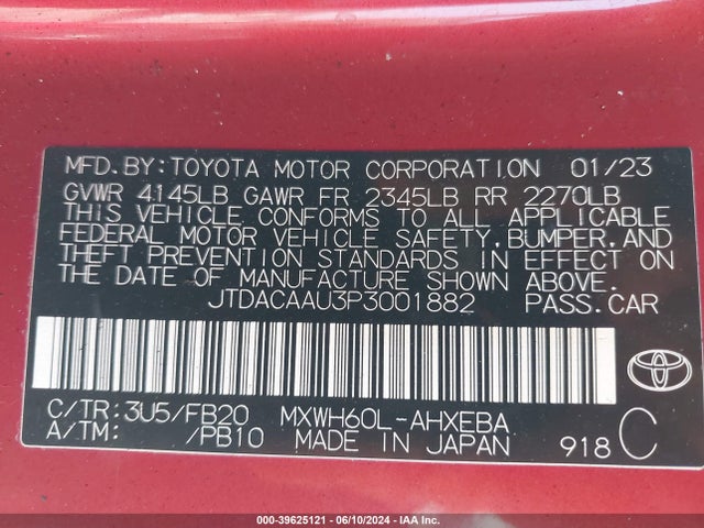 Toyota Prius Le 2023 JTDACAAU3P3001882 Image 9