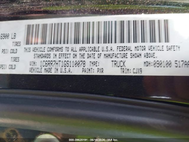 1C6RR7HT1GS110078 RAM 1500 Sport