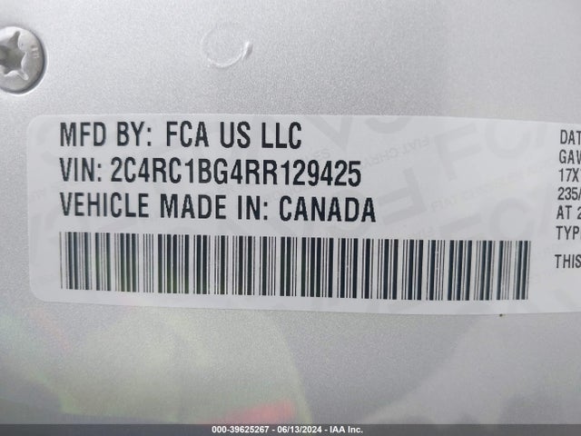 2C4RC1BG4RR129425 Chrysler Pacifica Touring L