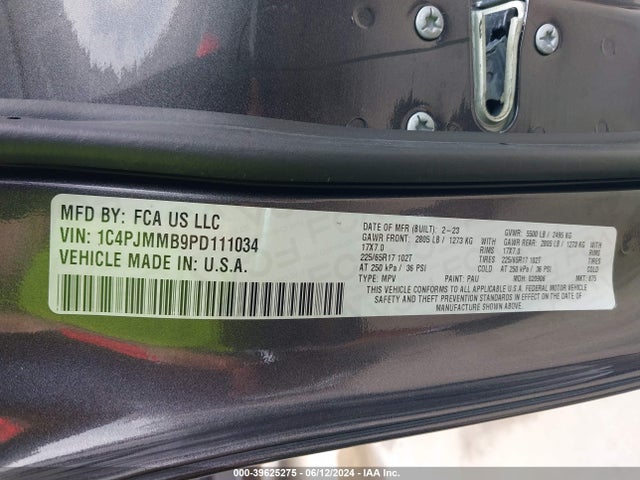 1C4PJMMB9PD111034 Jeep Cherokee Altitude Lux 4x4