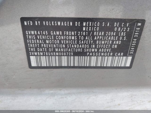 3VWBM7BU6RM008729 Volkswagen Jetta 1.5t Sport