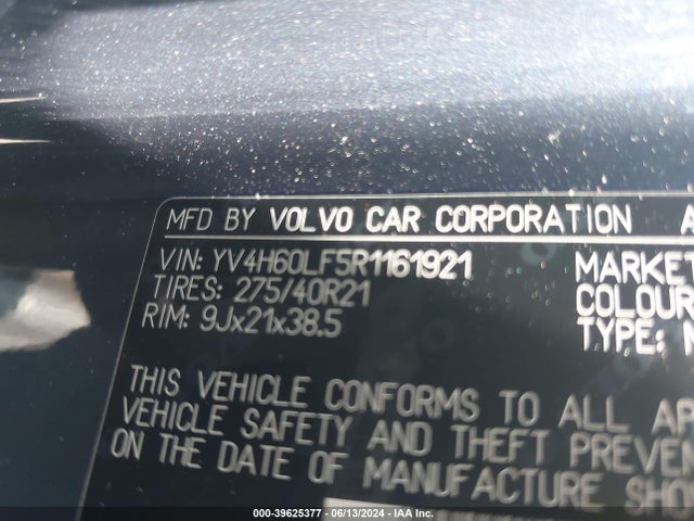 YV4H60LF5R1161921 Volvo Xc90 Recharge Plug-in Hybrid T8 Ultimate 6-seater