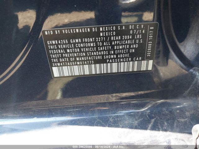 3VW4T7AU5FM014773 Volkswagen Golf Gti 2.0t Autobahn 4-door