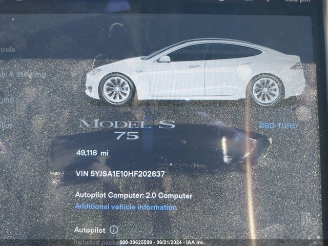 5YJSA1E10HF202637 Tesla Model S 60/75