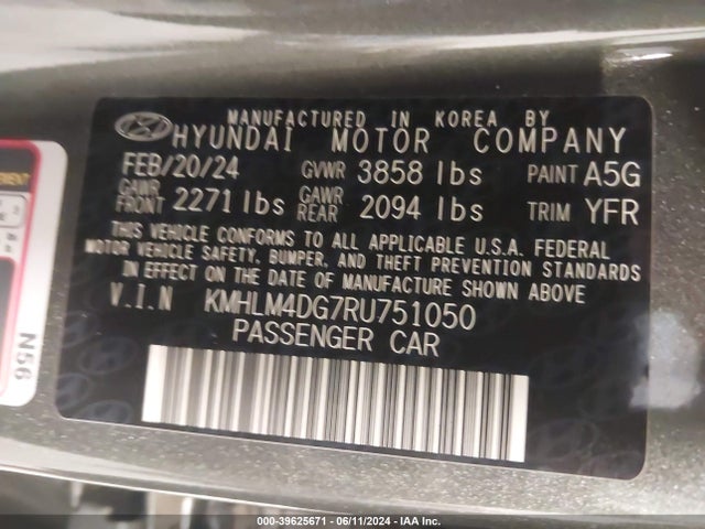 Hyundai ELANTRA SEL 2024 KMHLM4DG7RU751050 Image 9