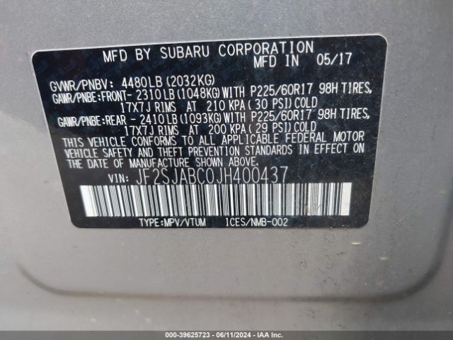 JF2SJABC0JH400437 Subaru Forester 2.5i