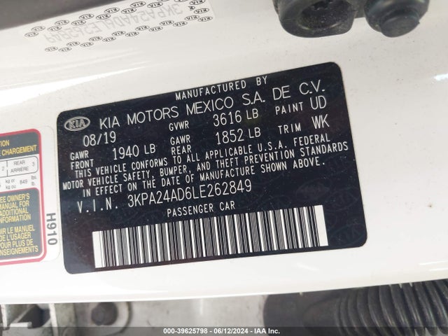 KIA RIO LX 2020 3KPA24AD6LE262849 Image 9
