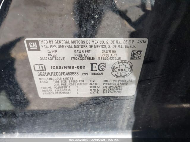 3GCUKREC0FG453588 Chevrolet Silverado 1500 1lt/2lt
