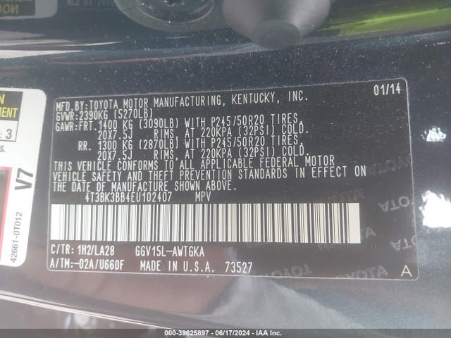 Toyota Venza Xle V6 2014 4T3BK3BB4EU102407 Image 9