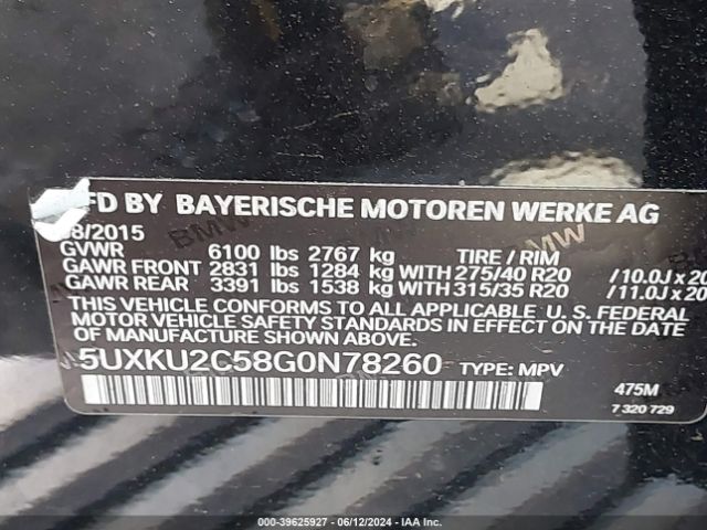 5UXKU2C58G0N78260 BMW X6 Xdrive35i