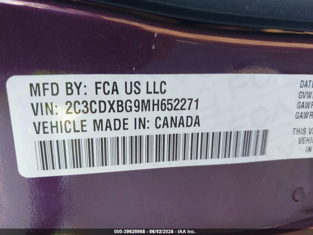 Dodge Charger Sxt Rwd 2021 2C3CDXBG9MH652271 Image 9