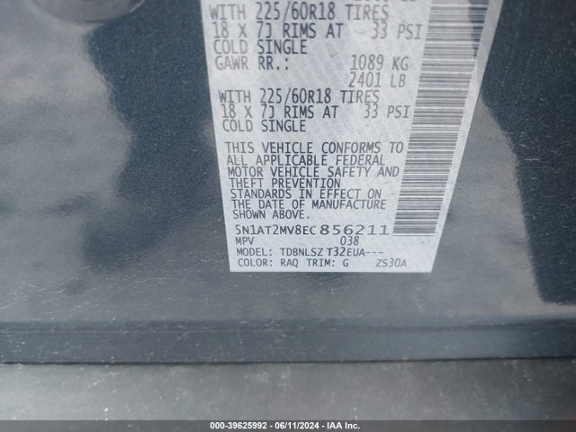 Nissan Rogue Sl 2014 5N1AT2MV8EC856211 Image 9