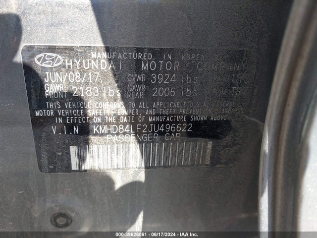 Hyundai Elantra Value Edition 2018 KMHD84LF2JU496622 Image 9