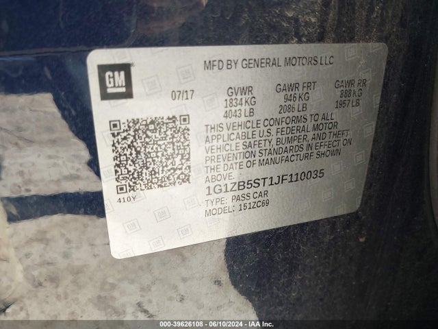 Chevrolet Malibu 1ls 2018 1G1ZB5ST1JF110035 Image 9