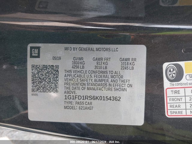 Chevrolet Camaro 2lt 2019 1G1FD1RS6K0154362 Image 9