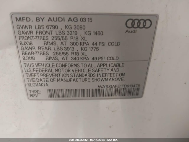 Audi Q7 3.0t Premium 2015 WA1LGAFE1FD019475 Image 9