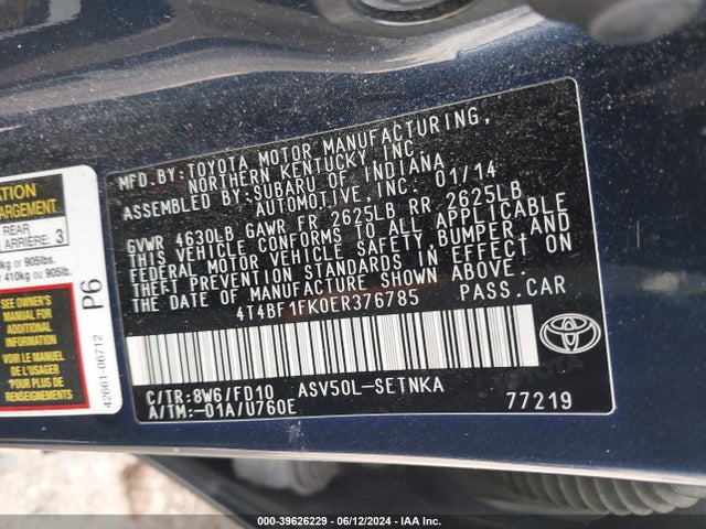 Toyota CAMRY LE 2014 4T4BF1FK0ER376785 Image 9