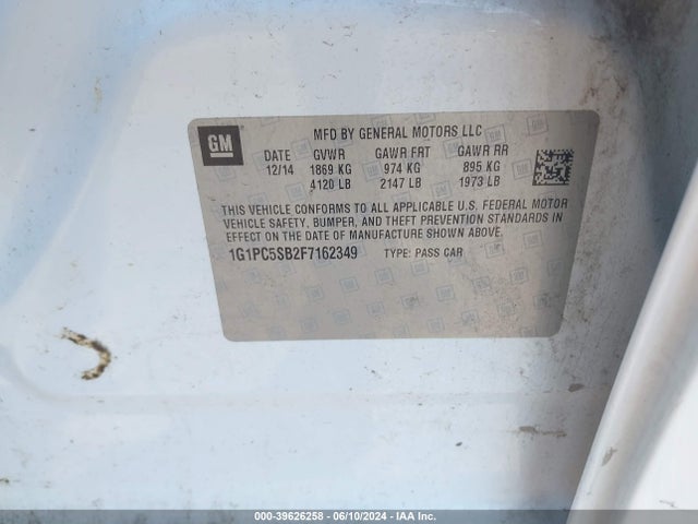Chevrolet Cruze 1lt Auto 2015 1G1PC5SB2F7162349 Image 9
