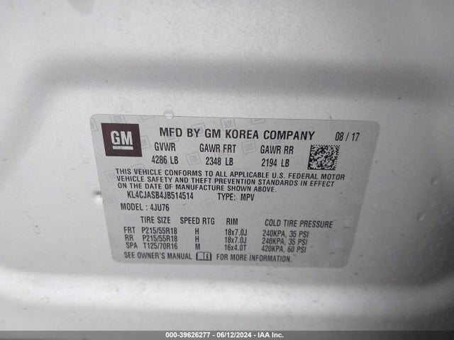 KL4CJASB4JB514514 Buick Encore Preferred
