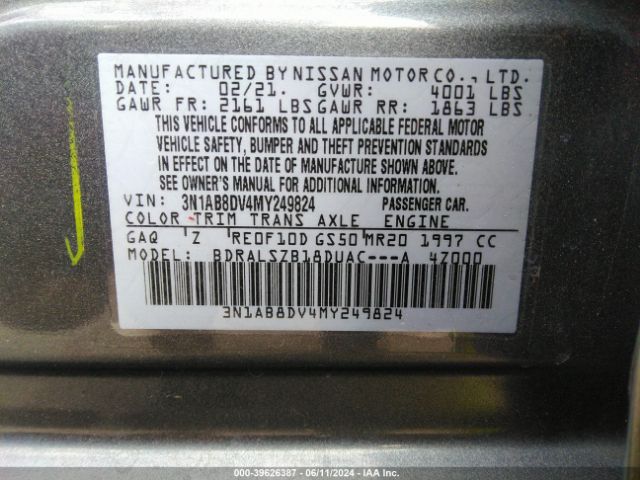 3N1AB8DV4MY249824 Nissan Sentra Sr Xtronic Cvt