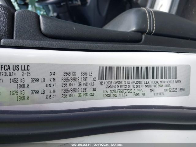 2015 JEEP GRAND CHEROKEE 1C4RJFBG1FC762813 Photo 8