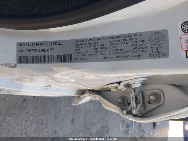 RAM 1500 Big Horn 2021 1C6SRFMT5MN546167 Image 9