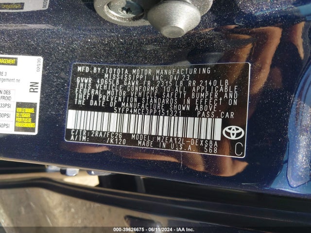 Toyota COROLLA SE 2023 5YFP4MCE3PP151321 Image 9