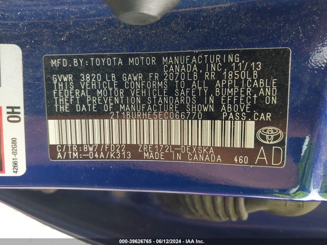 Toyota Corolla S Plus 2014 2T1BURHE5EC066770 Image 9