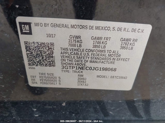 GMC Sierra 1500 Slt 2018 3GTP1NEC0JG198068 Image 9