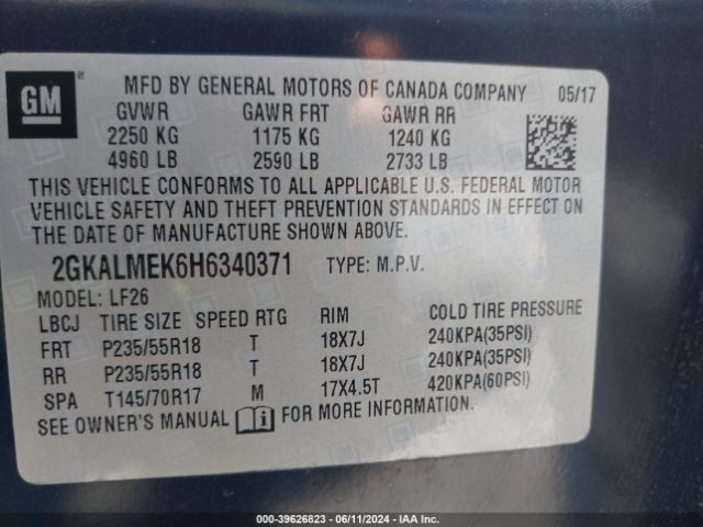 2GKALMEK6H6340371 GMC Terrain Sle-1
