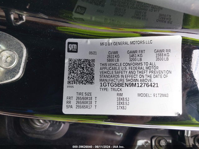 1GTG5BEN9M1276421 GMC Canyon 2wd  Short Box Elevation Standard