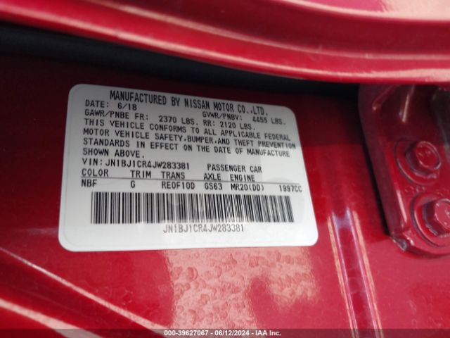 JN1BJ1CR4JW283381 Nissan Rogue Sport Sv
