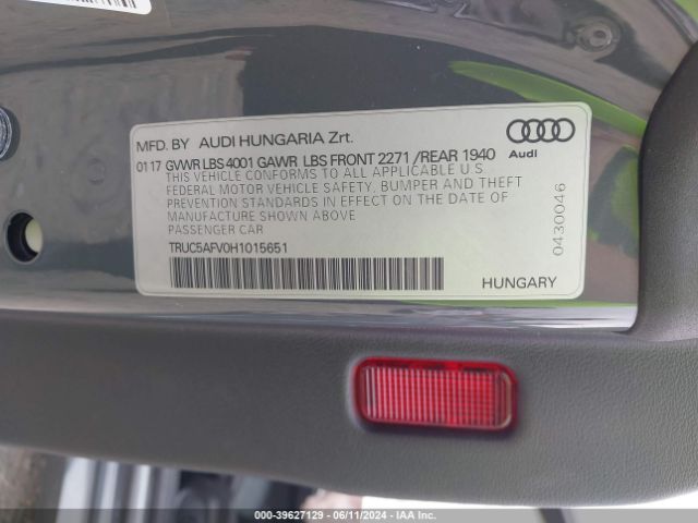 TRUC5AFV0H1015651 Audi Tt 2.0t