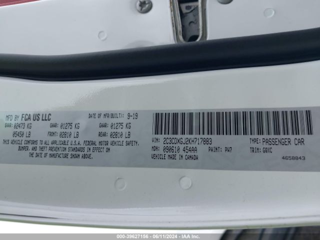 2C3CDXGJ2KH717883 Dodge Charger Scat Pack Rwd