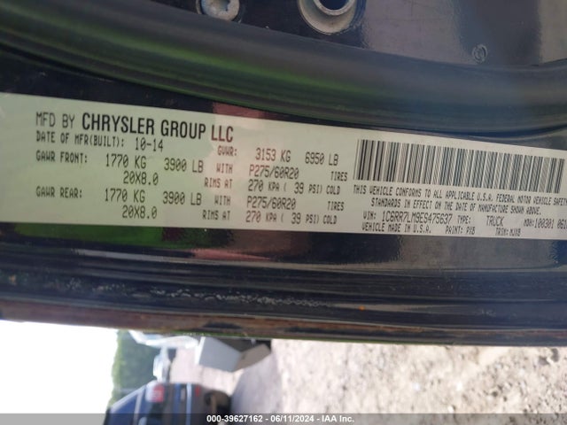 RAM 1500 Big Horn 2014 1C6RR7LM9ES475637 Image 9
