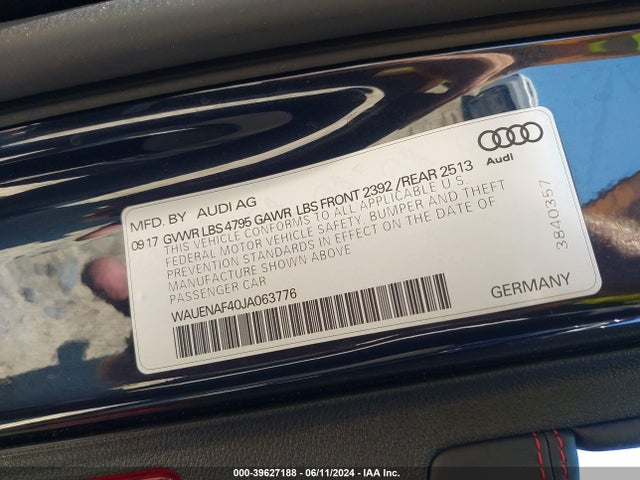 WAUENAF40JA063776 Audi A4 2.0t Premium/2.0t Tech Premium