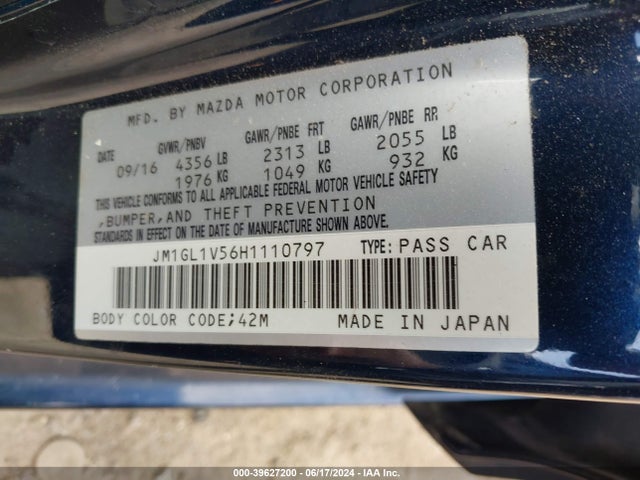 JM1GL1V56H1110797 Mazda Mazda6 Touring