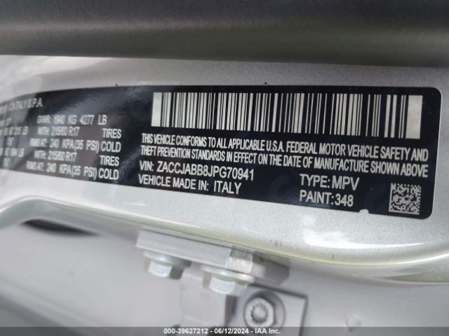 ZACCJABB8JPG70941 Jeep Renegade Latitude Fwd