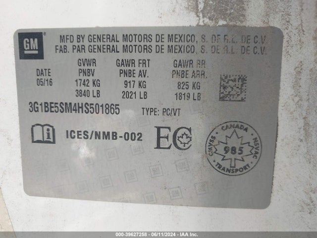 Chevrolet Cruze Lt Auto 2017 3G1BE5SM4HS501865 Image 9