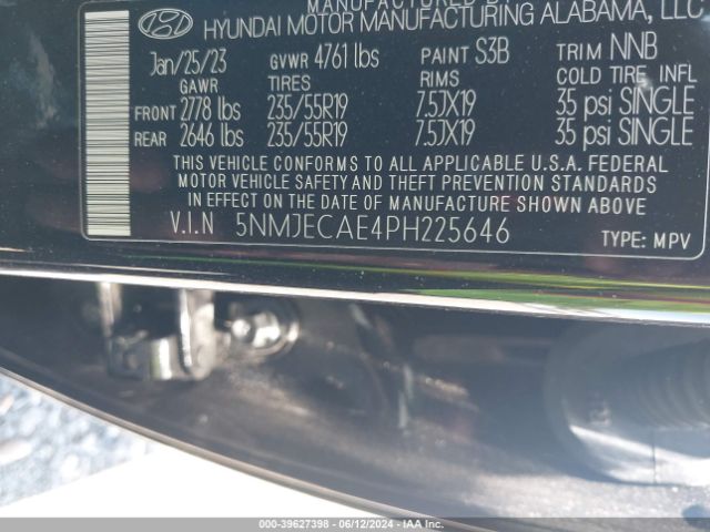 5NMJECAE4PH225646 Hyundai Tucson Limited
