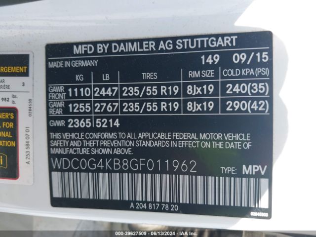 WDC0G4KB8GF011962 Mercedes-Benz Glc 300 4matic