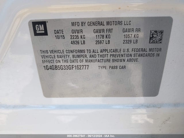 1G4GB5G33GF162777 Buick Lacrosse