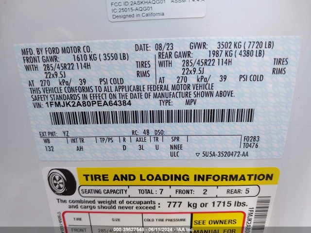 Ford Expedition Limited Max 2023 1FMJK2A80PEA64384 Image 9