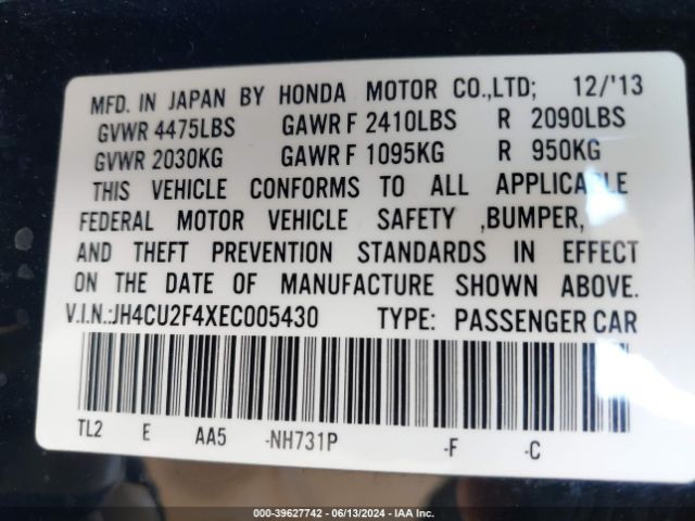 JH4CU2F4XEC005430 Acura Tsx 2.4