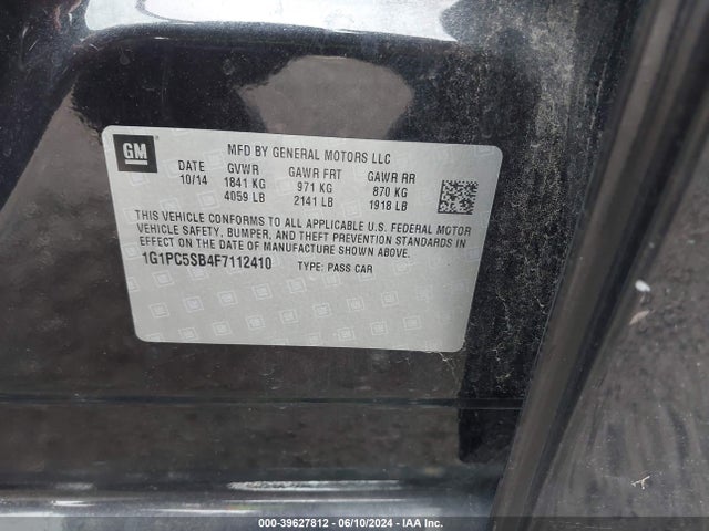 Chevrolet Cruze 1lt Auto 2015 1G1PC5SB4F7112410 Image 9