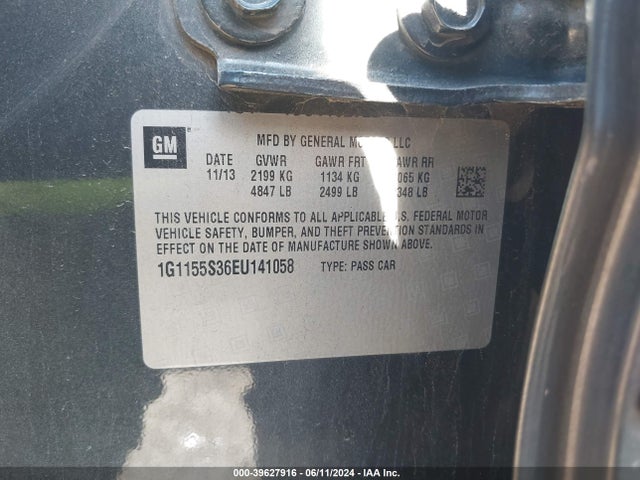 Chevrolet IMPALA 2LZ 2014 1G1155S36EU141058 Image 9