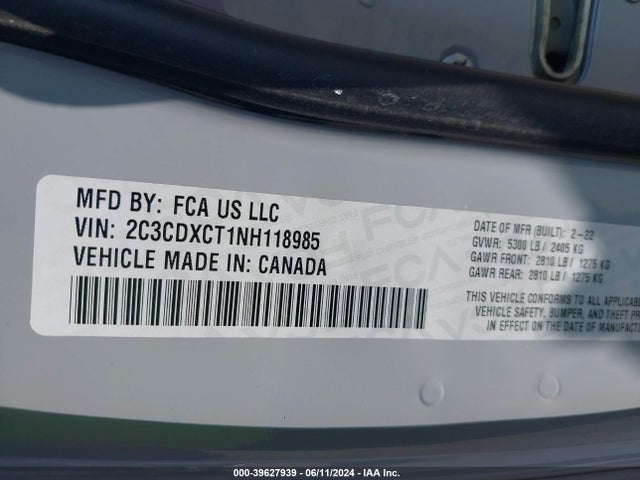 Dodge CHARGER R/T 2022 2C3CDXCT1NH118985 Image 9
